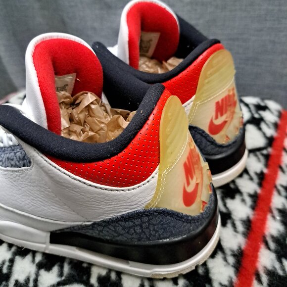 Size 8 Nike Air Jordan 3 Retro Men Denim SE Fire Red 2020 - Picture 4 of 12